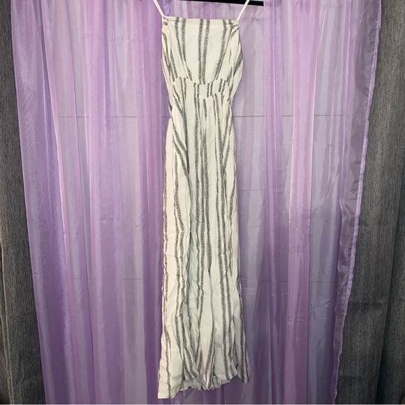 Urban Outfitters Silence + Noise Striped Strapless Capri Jumpsuit - Picture 2 of 3